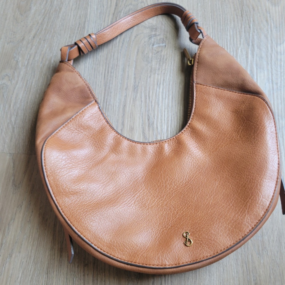 Sam Libby Womens Hobo Bag Medium Tan Faux Leather Boho Chic Shoulder Bag